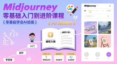 midjourney零基础入门到进阶课程，零基础学会AI绘画-87创业网