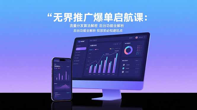 无界推广爆单启航课：流量分发算法解密 后台功能全解析 投放前必知避坑点-87创业网
