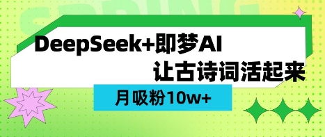 用DeepSeek做AI 古诗词视频，涨粉 10W+(保姆级教程)-87创业网