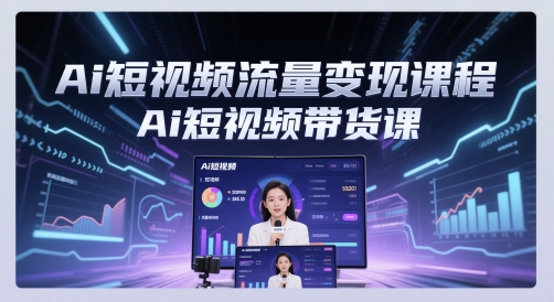Ai短视频流量变现课程，Ai短视频带货课-87创业网