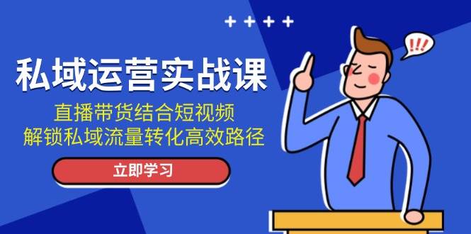 私域运营实战课：直播带货结合短视频，解锁私域流量转化高效路径-87创业网