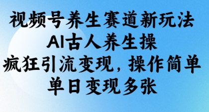视频号养生赛道新玩法，AI古人养生操，疯狂引流变现，操作简单，单日变现多张-87创业网