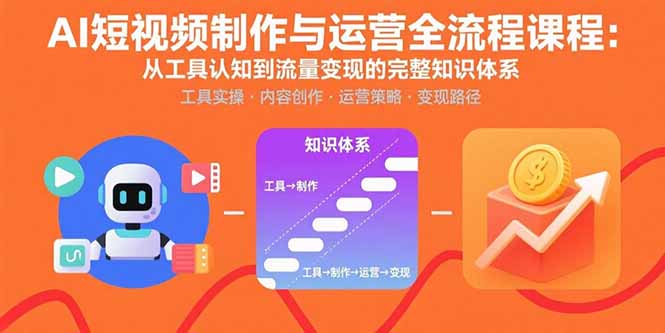 AI短视频制作与运营全流程课程：从工具认知到流量变现的完整知识体系-87创业网
