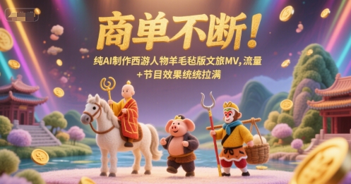 商单不断！纯AI制作西游人物羊毛毡版文旅MV，流量+节目效果统统拉满-87创业网