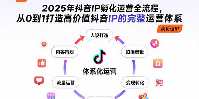 2025年抖音IP孵化运营全流程，从0到1打造高价值抖音IP的完整运营体系-87创业网