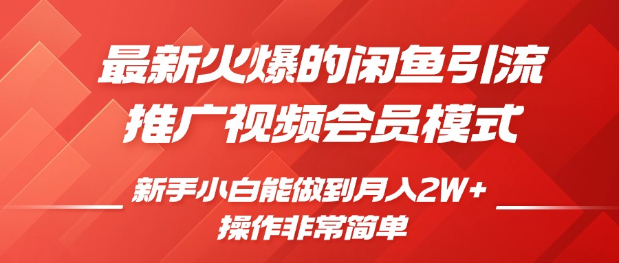 闲鱼引流推广影视会员，0成本就可以操作，新手小白月入过W+【揭秘】-87创业网