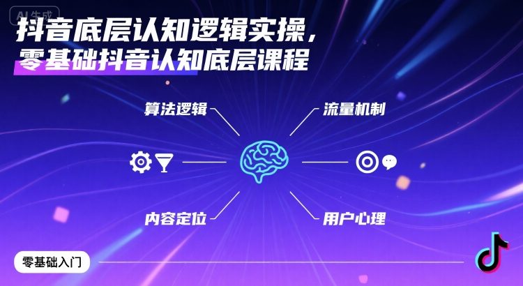 抖音底层认知逻辑实操，零基础抖音认知底层课程-87创业网