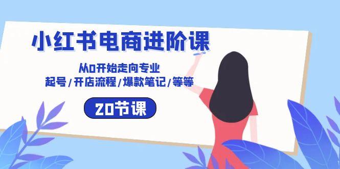 小红书电商进阶课：从0开始走向专业 起号/开店流程/爆款笔记/等等(20节-87创业网