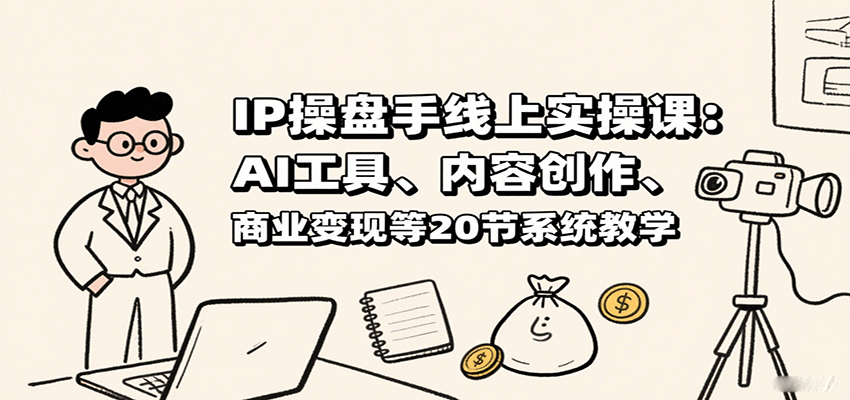 IP操盘手线上实操课：AI工具、内容创作、商业变现等20节系统教学-87创业网