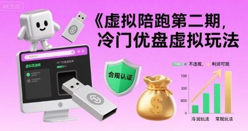 虚拟陪跑第二期，冷门优盘虚拟玩法，不违规，利润可观-87创业网