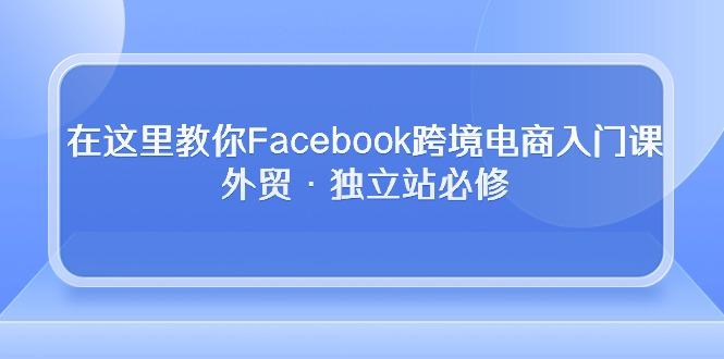 在这里教你Facebook跨境电商入门课，外贸·独立站必修-87创业网