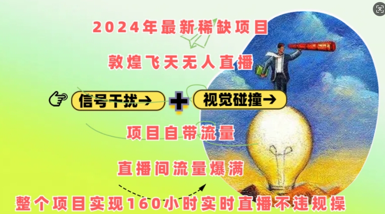 2024年最新稀缺项目敦煌飞天无人直播，项目自带流量，流量爆满，实现160小时实时直播不违规操-87创业网