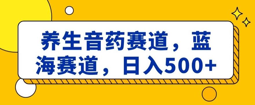 养生音药赛道，蓝海赛道，日入500+【揭秘】-87创业网