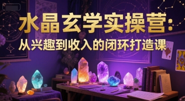 水晶玄学实操营：从兴趣到收入的闭环打造课-87创业网