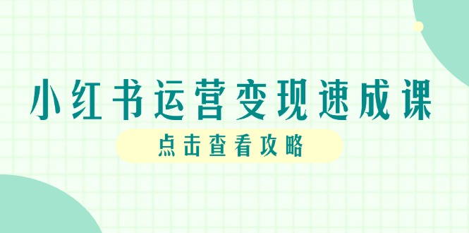 小红书运营变现速成课，账号搭建到暴力起号，个人IP全流程指南-87创业网