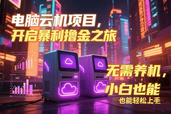 电脑云机项目 暴力撸金玩法，不需要养机 配置没有要求 单机100个窗口一…-87创业网