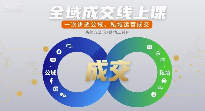 全域成交线上课，一次讲透公域、私域运营成交-87创业网