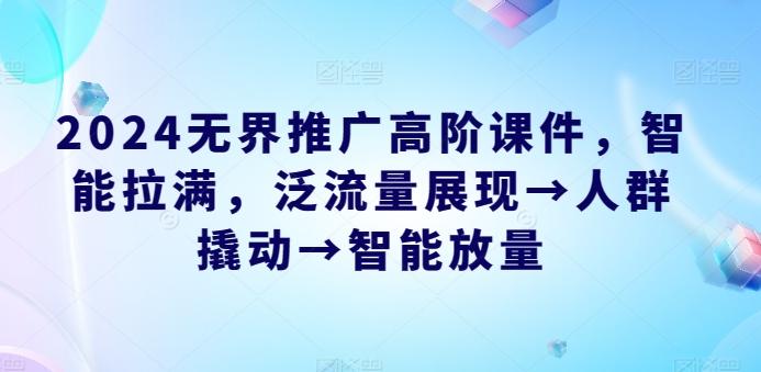 2024无界推广高阶课件，智能拉满，泛流量展现→人群撬动→智能放量-87创业网