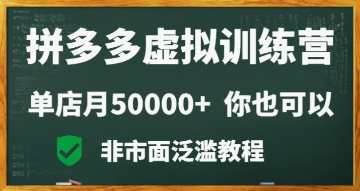 拼多多虚拟电商训练营月入30000+你也行，暴利稳定长久，副业首选-87创业网