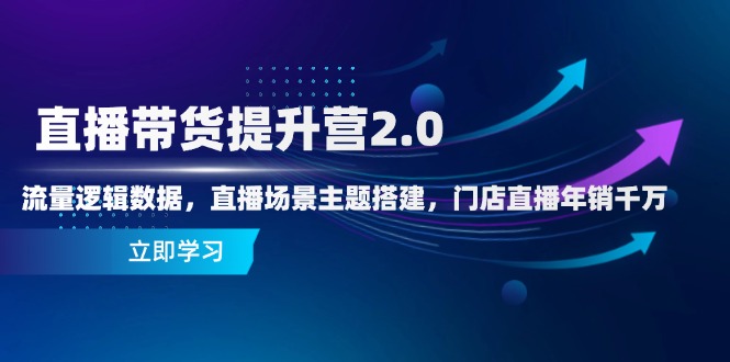 直播带货提升营2.0：流量逻辑数据，直播场景主题搭建，门店直播年销千万-87创业网
