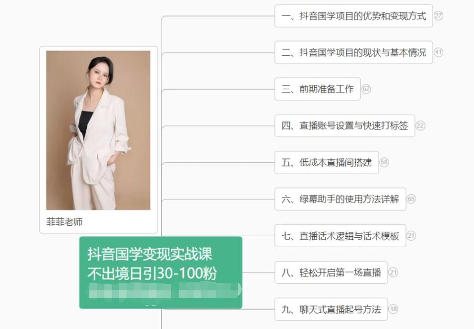 抖音国学变现项目：不出境日引30-100粉实战课程-87创业网