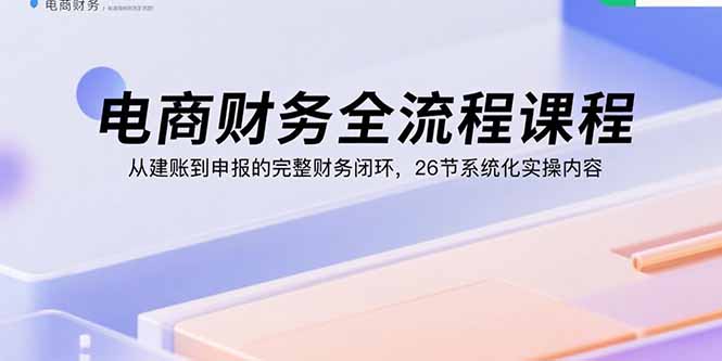 电商财务全流程课程：从建账到申报的完整财务闭环，26节系统化实操内容-87创业网