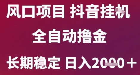 风口项目，六月最新玩法抖音无人挂G，全自动撸金，长期稳定 日入2k+【揭秘】-87创业网