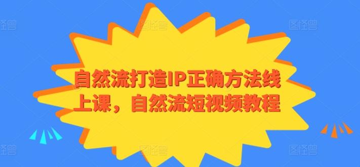 自然流打造IP正确方法线上课，自然流短视频教程-87创业网