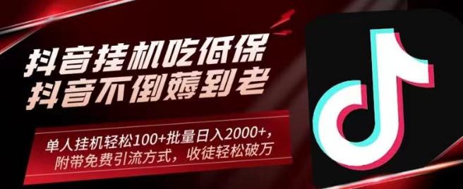 抖音挂机吃低保项目，单人挂机轻松100+批量日入2000+，附带免费引流方式，收徒轻松破万-87创业网