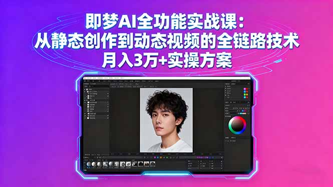 即梦AI全功能实战课：从静态创作到动态视频的全链路技术 月入3万+实操方案-87创业网