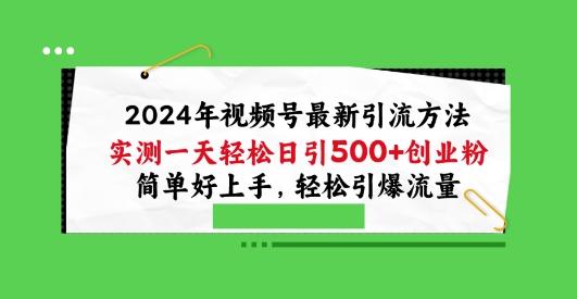 2024年视频号最新引流方法，实测一天轻松日引100+创业粉，简单好上手，轻松引爆流量【揭秘】-87创业网