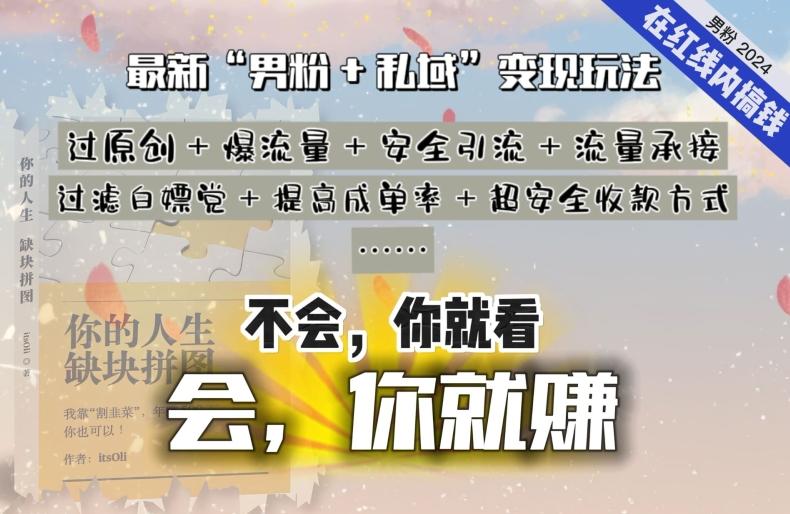 2024，“男粉+私域”还是最耐造、最赚、最轻松、最愉快的变现方式【揭秘】-87创业网