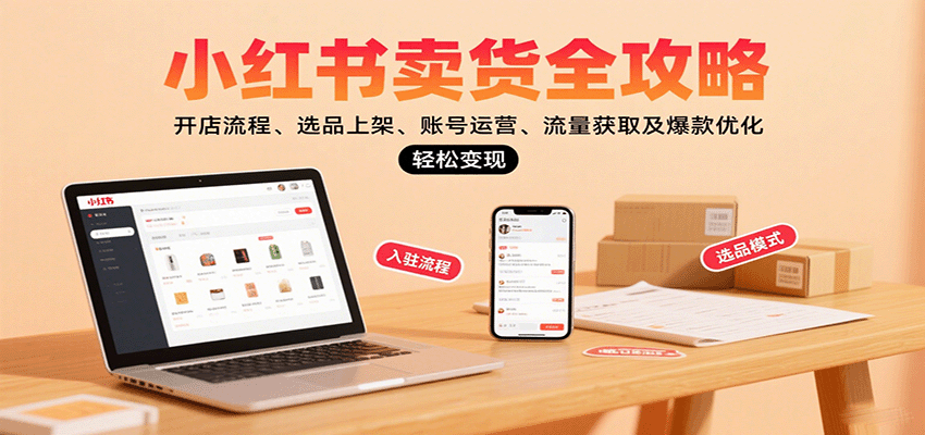 小红书卖货全攻略：开店流程、选品上架、账号运营、流量获取及爆款优化，轻松变现-87创业网