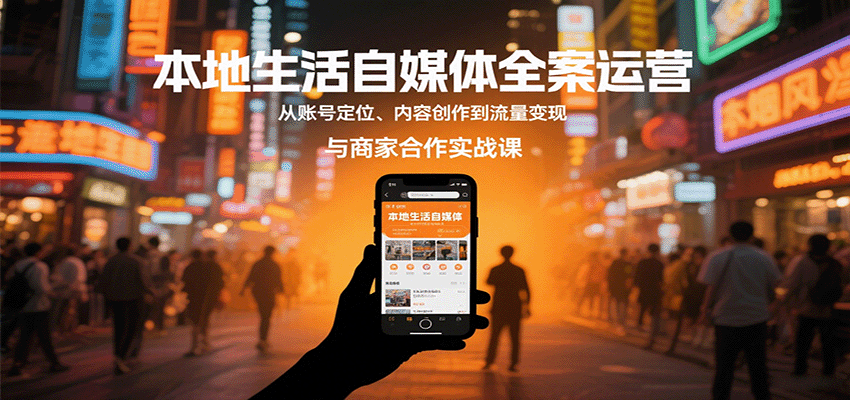 本地生活自媒体全案运营，从账号定位、内容创作到流量变现与商家合作实战课-87创业网