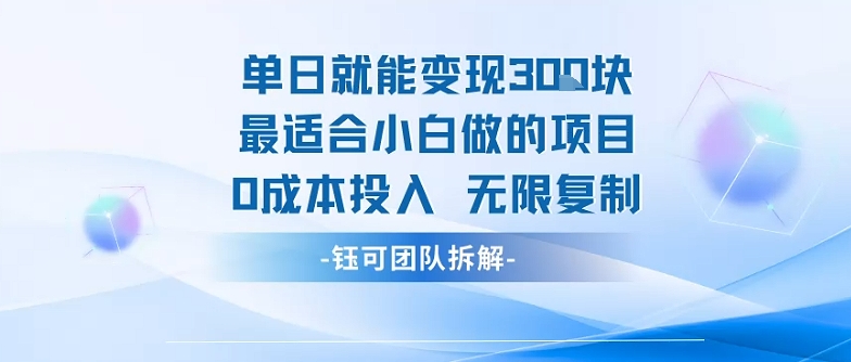 单日就能变现3张最适合小白做的项目0成本投入 无限复制-87创业网