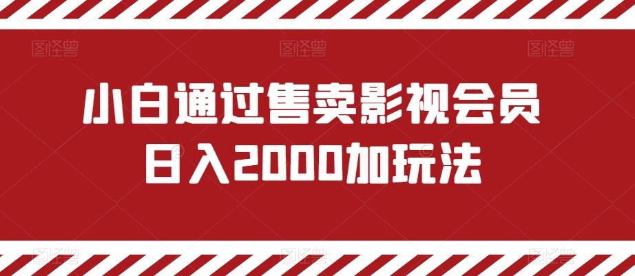 小白通过售卖影视会员日入2000加玩法-87创业网