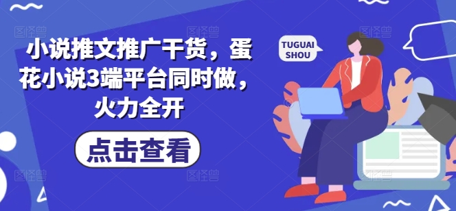小说推文推广干货，蛋花小说3端平台同时做，火力全开-87创业网