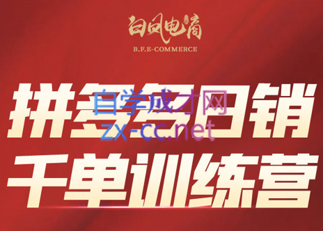 白凤电商·拼多多日销千单训练营(更新5月)-87创业网