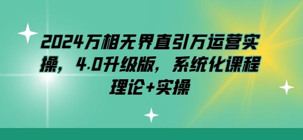 2024万相无界直引万运营实操，4.0升级版，系统化课程 理论+实操-87创业网