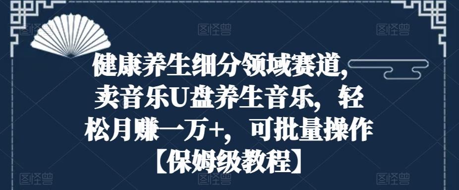 健康养生细分领域赛道，卖音乐U盘养生音乐，轻松月赚一万+，可批量操作【保姆级教程】-87创业网