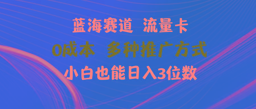 蓝海赛道 流量卡 0成本 小白也能日入三位数-87创业网