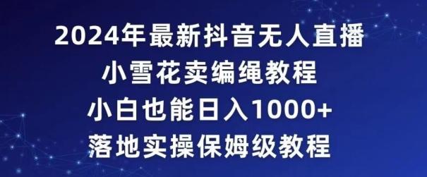 2024年抖音最新无人直播小雪花卖编绳项目，小白也能日入1000+落地实操保姆级教程【揭秘】-87创业网