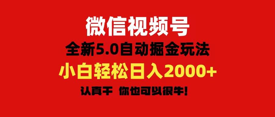 微信视频号变现，5.0全新自动掘金玩法，日入利润2000+有手就行-87创业网