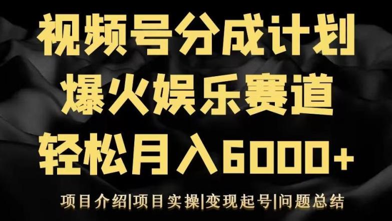 视频号创作分成计划之娱乐赛道轻松日入500+-87创业网