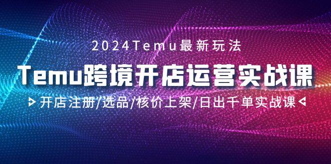 2024Temu跨境开店运营实战课，开店注册/选品/核价上架/日出千单实战课-87创业网