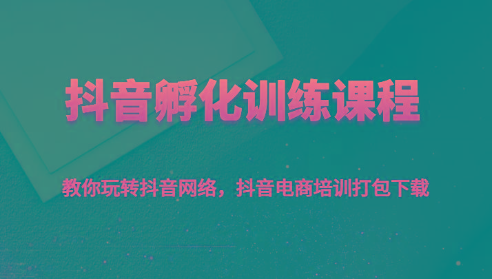 抖音孵化训练课程-教你玩转抖音网络，抖音电商培训打包下载-87创业网