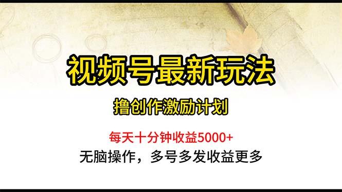 视频号最新玩法，每日一小时月入5000+-87创业网