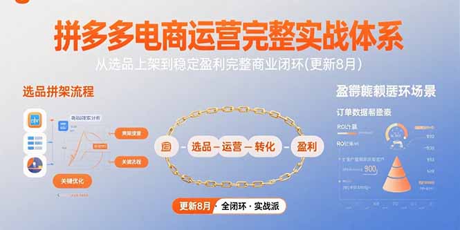拼多多电商运营完整实战体系，从选品上架到稳定盈利完整商业闭环(更新8月-87创业网