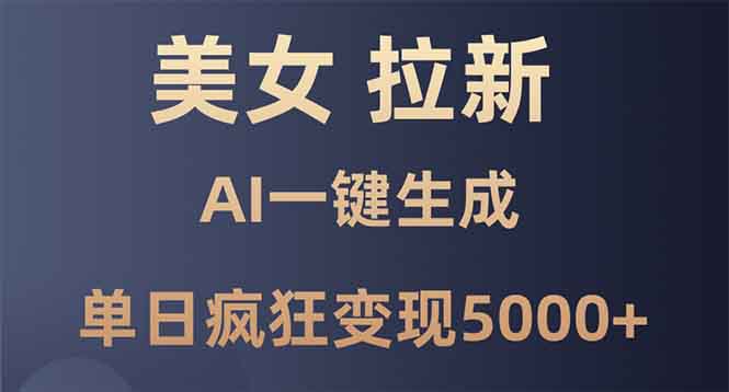 美女暴力拉新，通过AI一键生成，单日疯狂变现5000+，纯小白一学就会！-87创业网