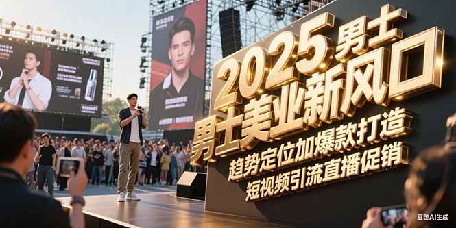2025男士美业新风口，趋势定位加爆款打造，短视频引流直播促销-87创业网
